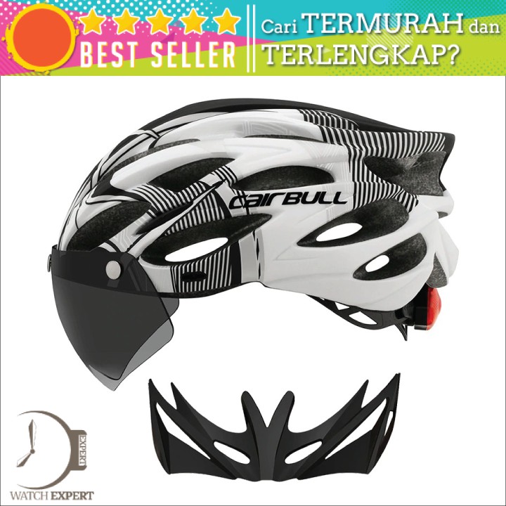 COD Helm Sepeda Powermeter MTB Breathable CAIRBULL Cycling Helmet - Hitam Putih