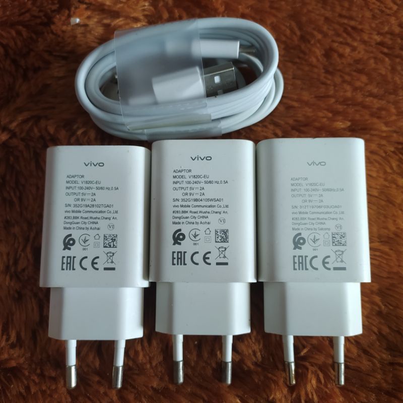 Charger adaptor Original Vivo Fast charging S1 Z1 pro Micro USB Y30 Type C bekas bawaan HP