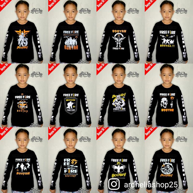 BAJU KAOS ANAK FREEFIRE/FF LENGAN PANJANG