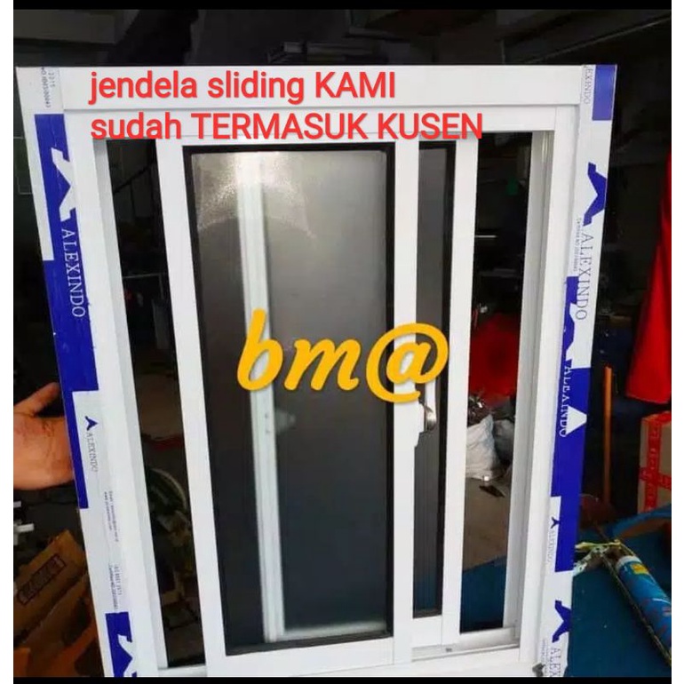  jendela  aluminium  sliding geser L60xT80 murah promo 