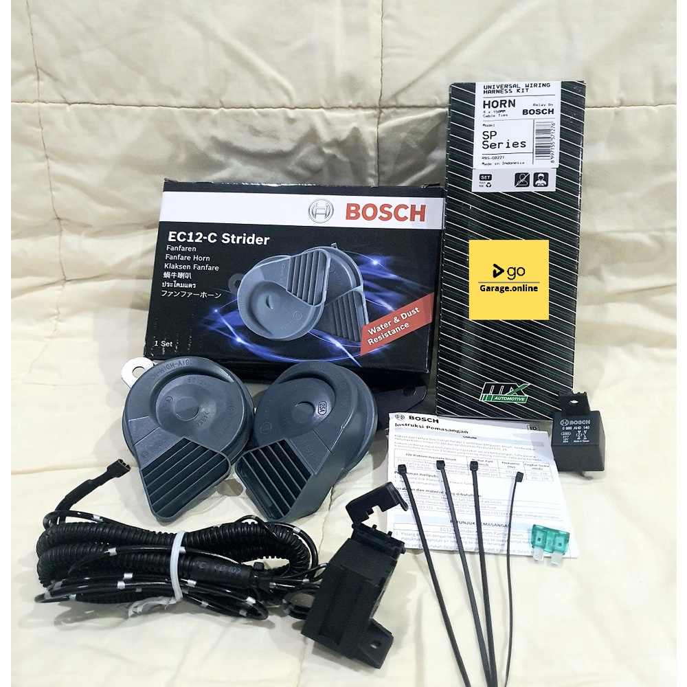 PAKET KOMPLIT Klakson Keong Bosch Strider EC12-C waterproof anti air + KABEL RELAY SET BOSCH ORIGINAL