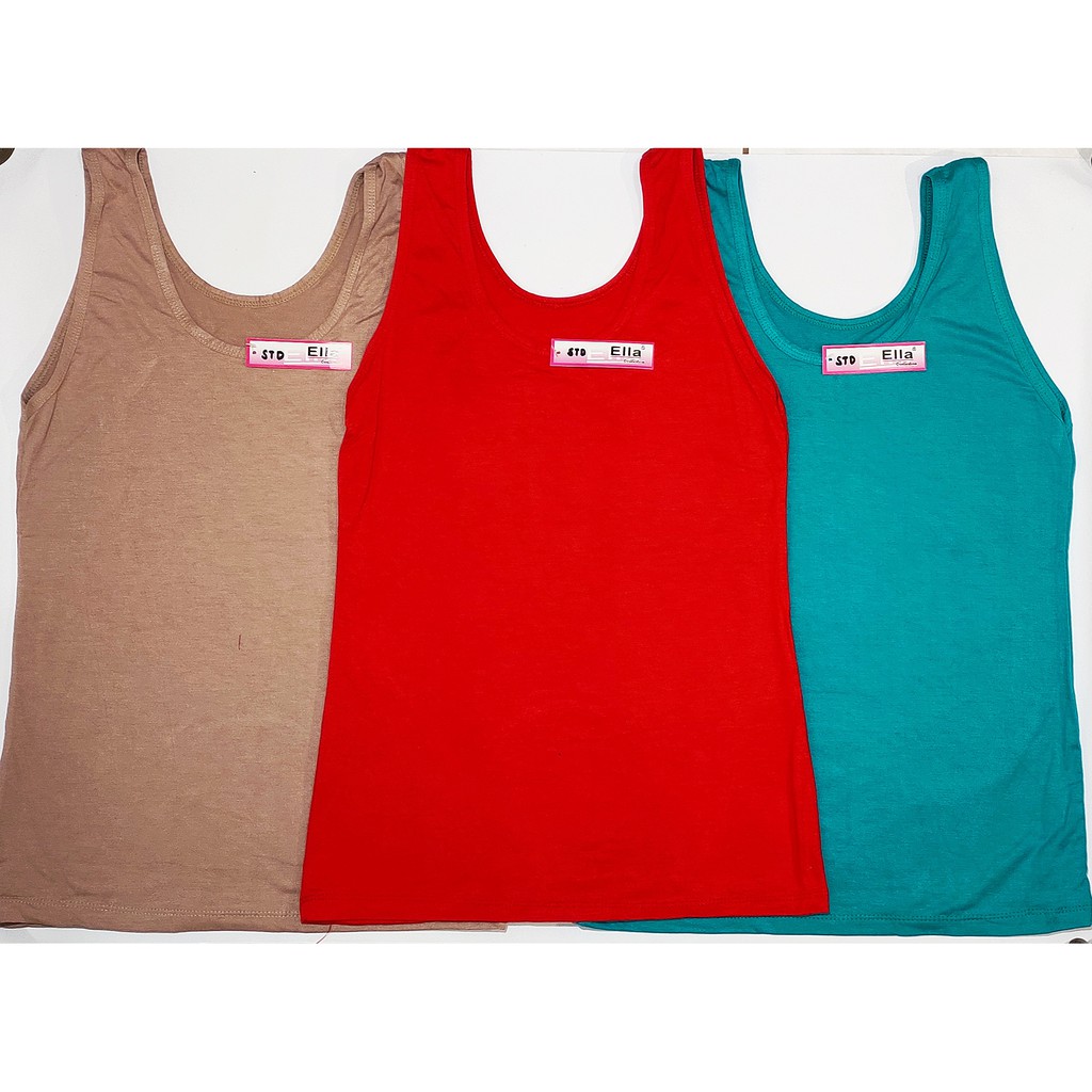 Ella - 3 Pcs Singlet Original Wanita Dewasa ( 6 warna, All size ) ~ Sahabi