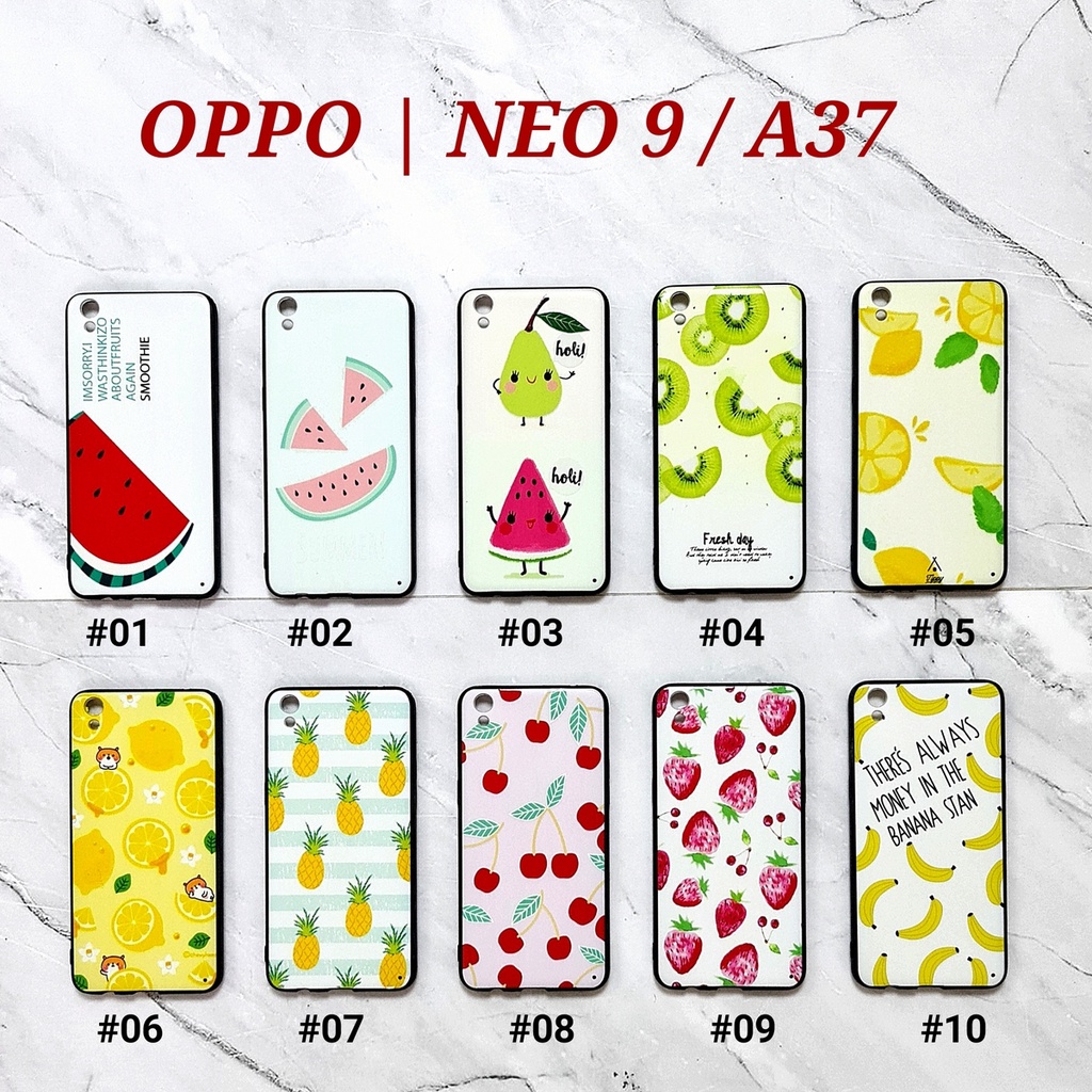 OPPO A37 NEO 9  A39 A57  A71  A83  F1  F1 PLUS  F1S  F5  F7 - FRUIT Soft Hard Case Emboss UV Glossy