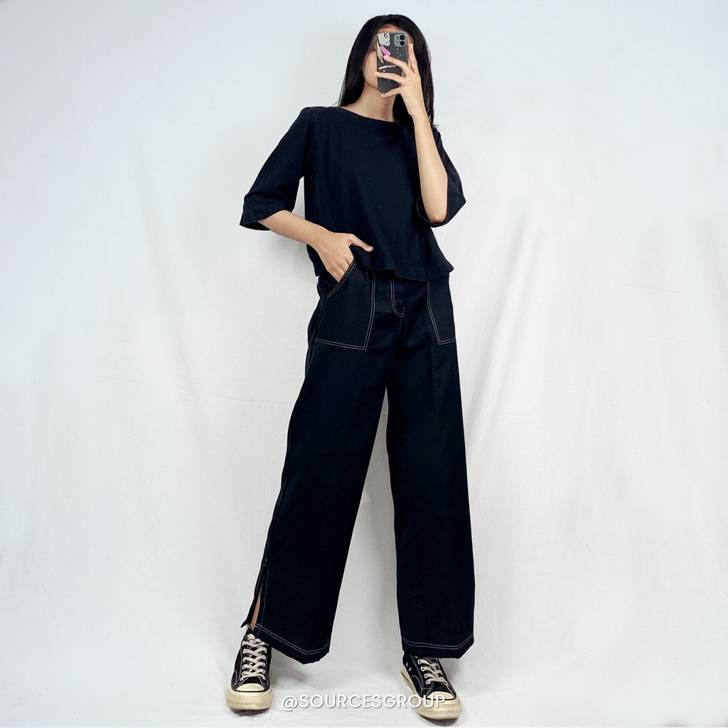 IL - NEW ARIVAL-Melva Slit Pants Wanita | Celana Kulot Wanita Panjang Belahan