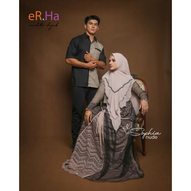 [ER.HA BY RINDITA HIJAB] GAMIS SYARI / DRESS SET COUPLE MEWAH " SHOPIA BY ERHA "