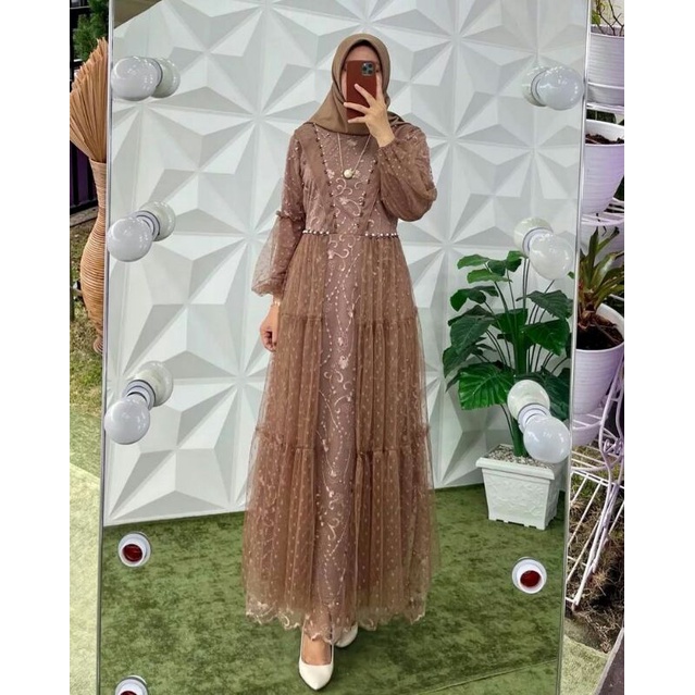 "DK"{ BISA-COD }{ TERLARIS } GAMIS ARIVAL HANANIA // GAMIS TILE DOET PREMIUM COMBINASI PAYET // GAMI