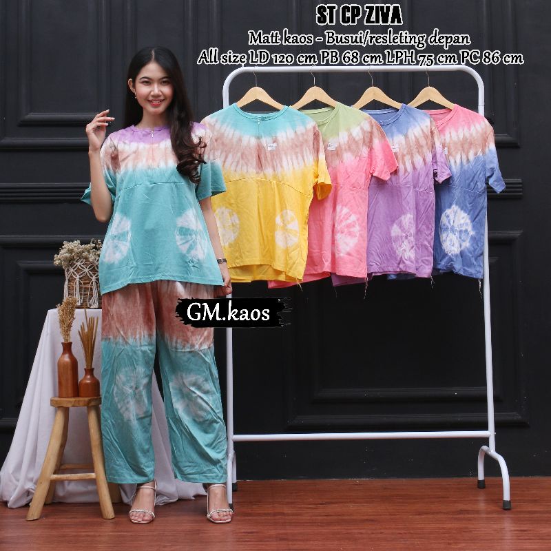 Setelan panjang jumbo busui bahan kaos adem