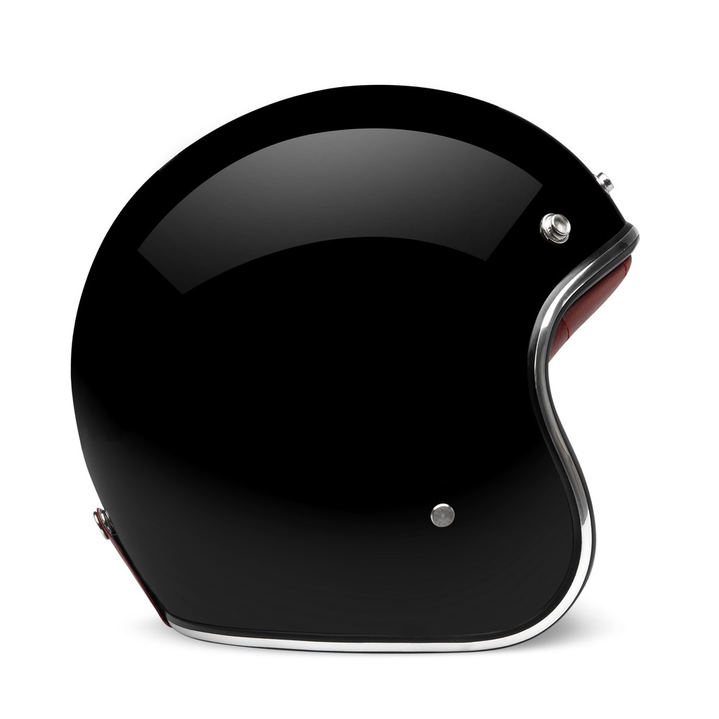 HELM RETRO ZULU OSIRIS MARON / HITAM GLOSSY LIST CHROME