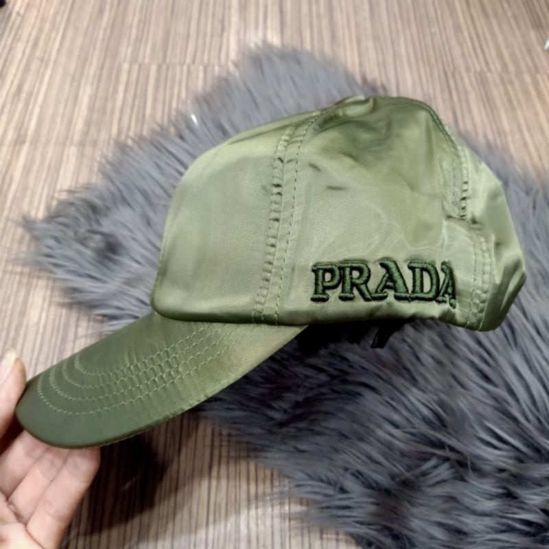 Topi Prada Green Army Baseball Topi Premium Impor