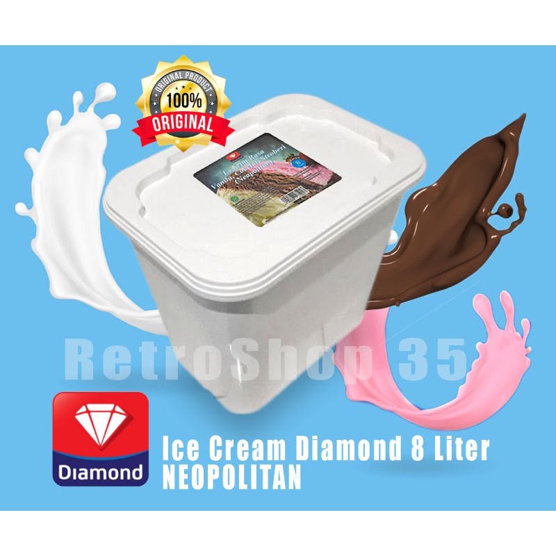 

Ice Cream Diamond 8 liter Neopolitan