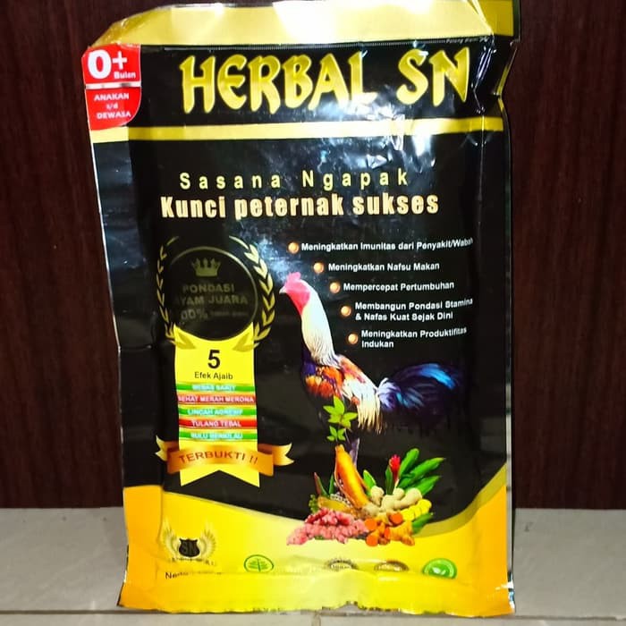 

Jamu Ayam Herbal SN Kunci Peternak Sukses Sasana Ngapak 100 Gram Asli - ju1919