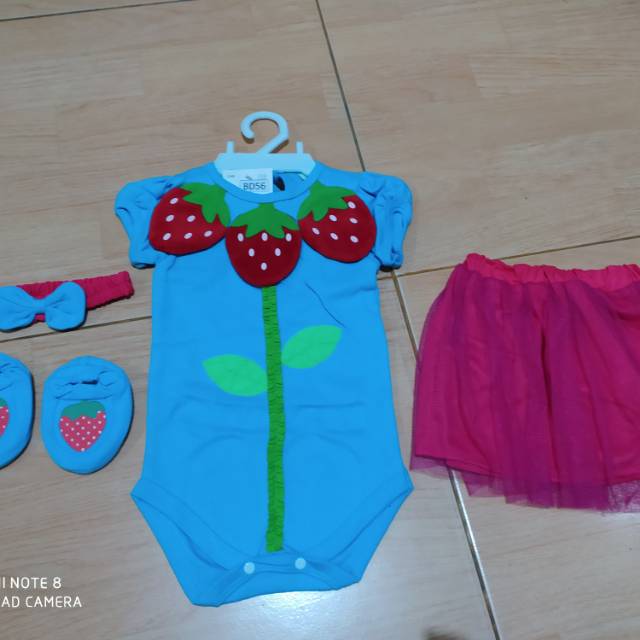 Baju Bayi perempuan Jumper set Rok bandana