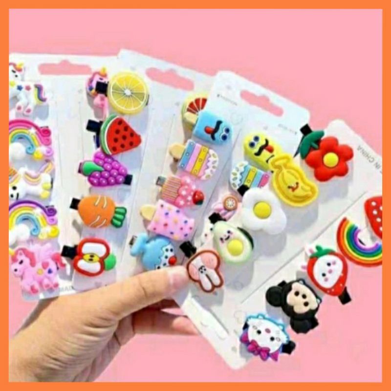 Set Rambut Jepit Import Lucu Unicorn Rainbow, Ice Cream, Princess