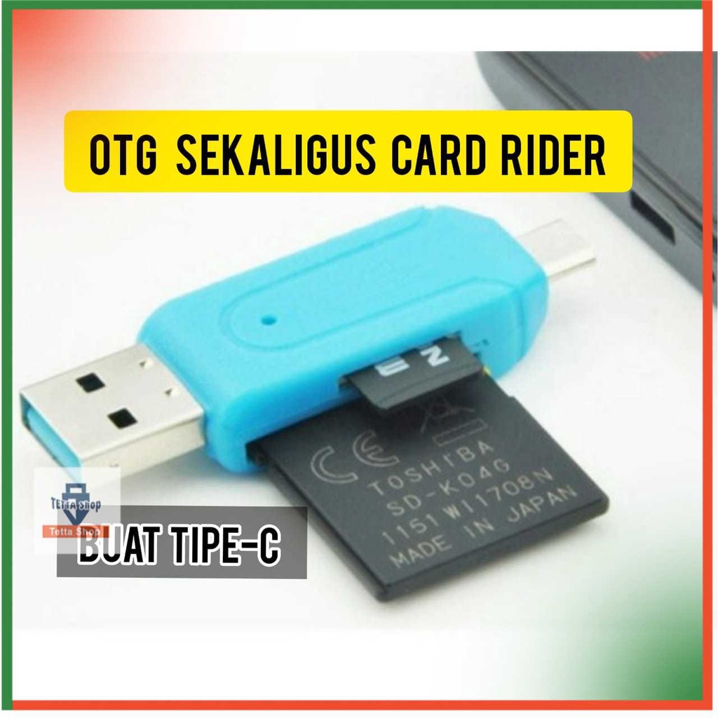 BUAT TIPE C I OTG SEKALIGUS CARD RIDER MEMORI KAMERA DAN MEMORI HP I MEMORY BESAR ATAU MEMORI KECIL I OTG CARDRIDER TYPE-C I CARD RIDER HP SEKALIGUS LAPTOP/PC  MEMORI HP  MEMORI KAMERA  2 IN 1  MULTIFUNGSI  TETTA SHOP