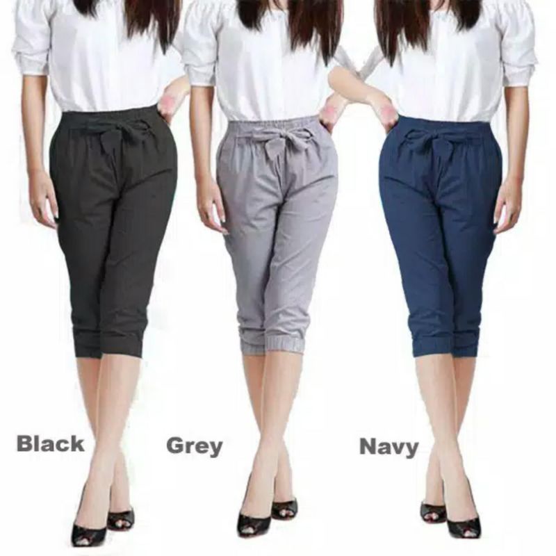 Celana Jogger Katun Strecth Pendek 7/8 Wanita | Jogger Pants