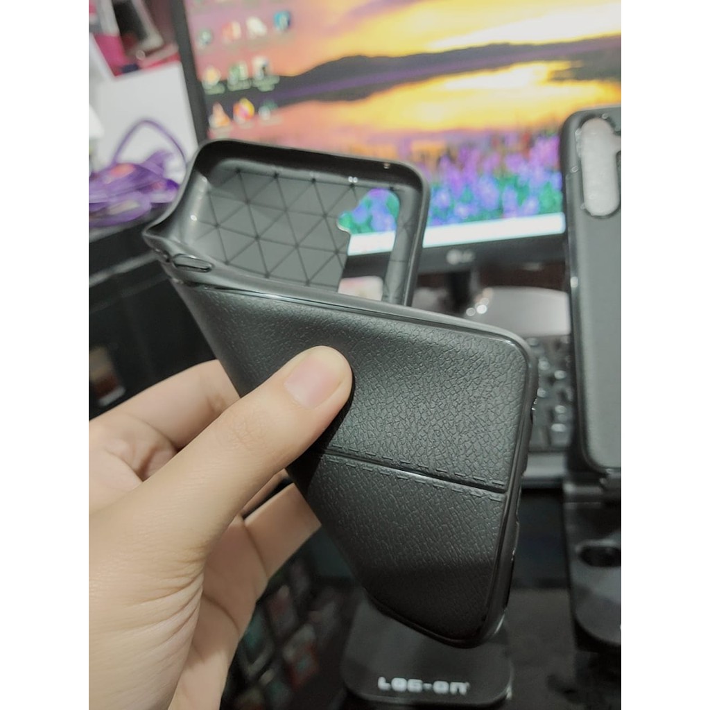 AutoFokus Realme 6 Pro 6.6 inchi Leather Soft Case Realme 6 Pro AUTOFOCUS Motif Kulit Jeruk