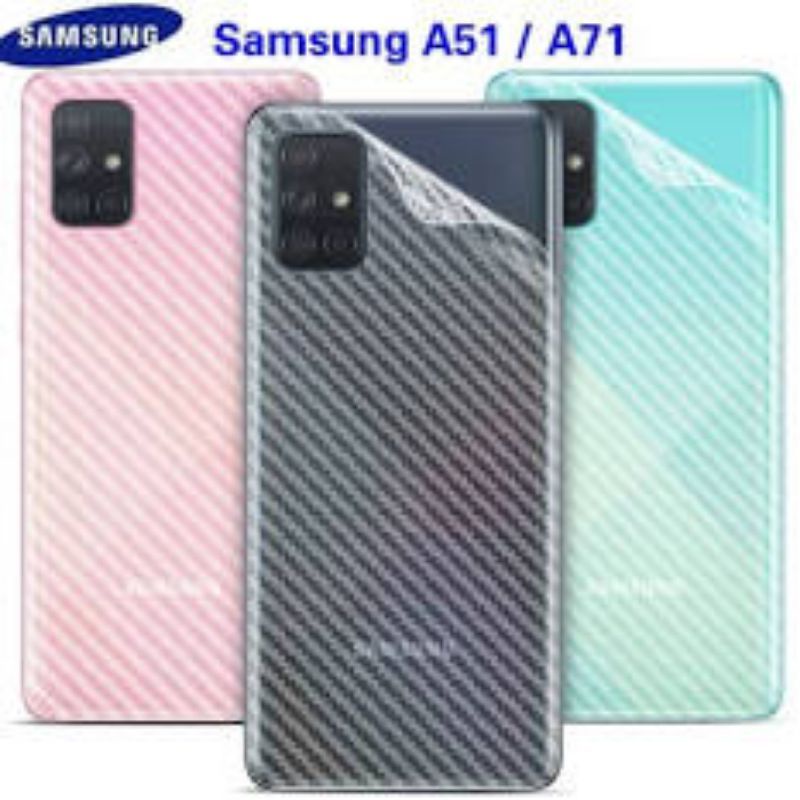 Skin/Garskin/Sticker/Anti Jamur type hp, Samsung A30/A30S/A32 4G/A32 5G/A31/M31/A50/A50S/A70/A70S/A71/A72 4G/A72 5G/M20/A/M21S/M22 4G/M22 5G/M30S/M32 4G/M32 5G/M50/M50S/A52 4G/A13/A52 5G/M52 4G/M52 5GCarbon Fiber Pelindung belakang hp anda dari kotoran.