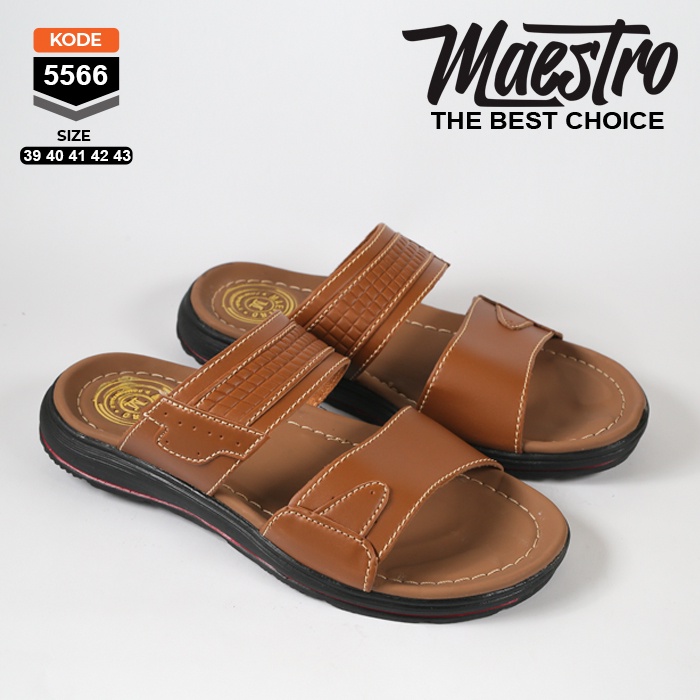 Sandal pria terbaru kekinian sendal slide cowok slop laki laki casual karet kulit dewasa selop simpel murah hitam coklat tan mocca