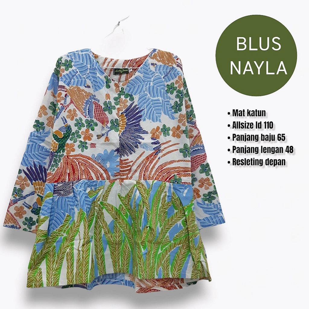 Blus Nayla batik solo atasan kerja blus wanita kantor blus kerja