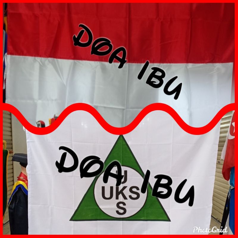 

best seller paket isi 2 bendera merah putih+bendera UKS 90cm x 135cm ready stock