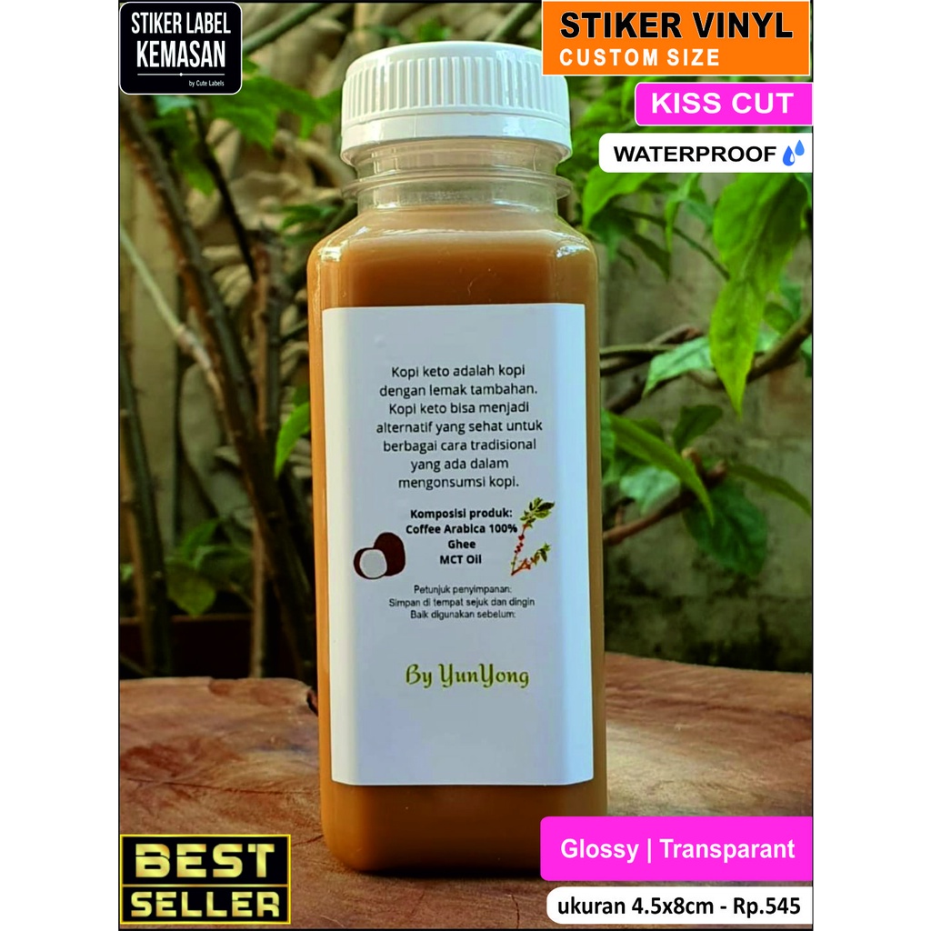 

Custom Stiker Label Kemasan / Merk Dagang/Usaha ukuran 8x4,5cm