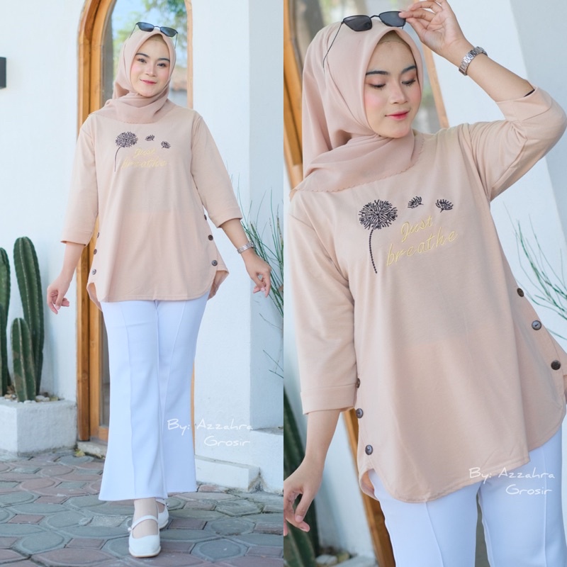 Dandelion Top - Ld 100+ Atasan Kaos Babyterry Spandex + Bordir Cantik / R.16 - 317-6380