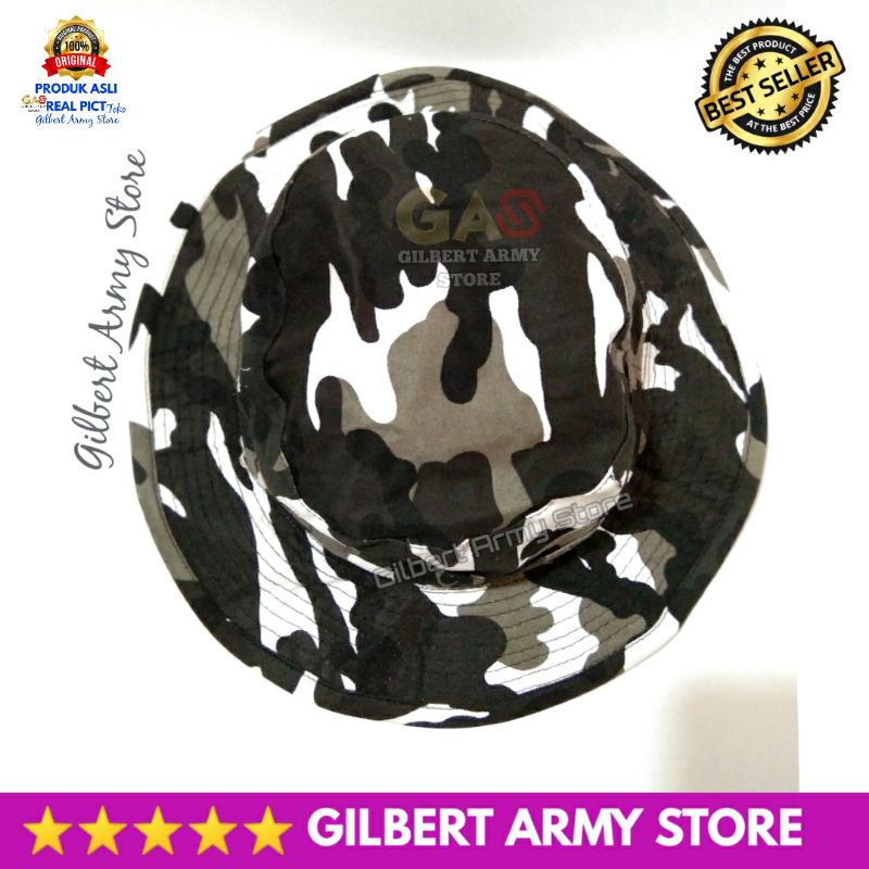 Topi Rimba Loreng BB Salju Putih Bisa Dipakai Bolak Balik Gilbert Army Store