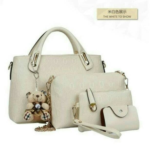 Tas Wanita Import Tas Pesta Branded Tas Set 4, prada look BB37 4 IN 1