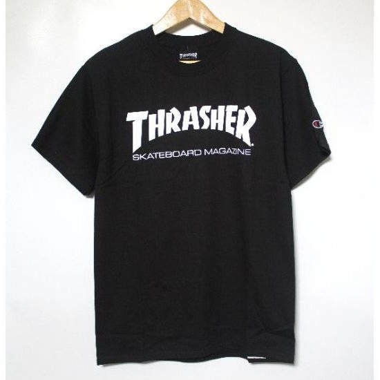 T-SHIRT THRASHER X CHAMPION- kaos thrasher original- thrasher ori- kaos champion- tshirt thrasher