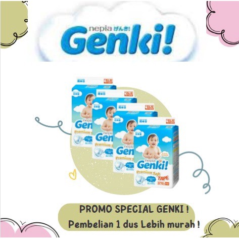 PROMO SPESIAL ! ALL SIZE NEPIA GENKI - Popok Bayi Baby Popok Genki