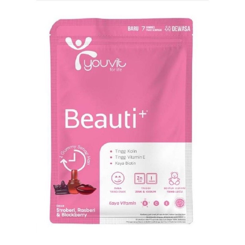 Youvit multivitamin gummy beauti sachet isi 7 gummy