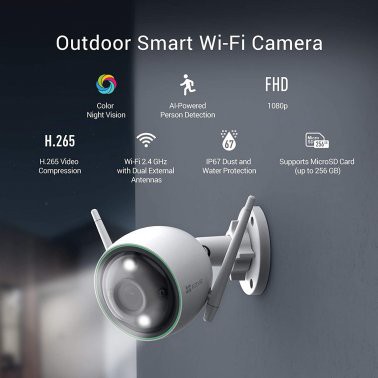 CCTV Wifi Outdoor EZVIZ C3N 1080p Night Vision