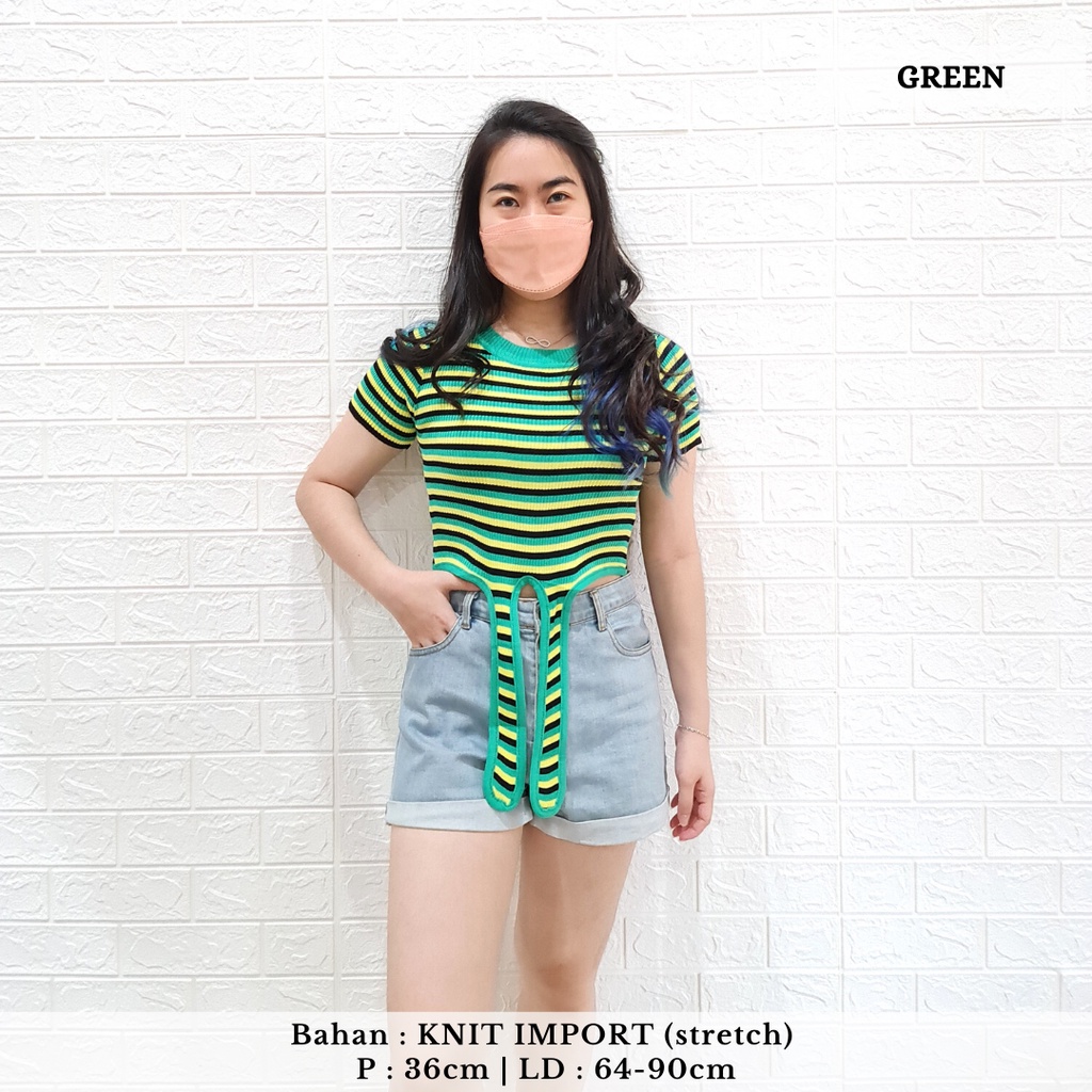 2214 tied stripe crop