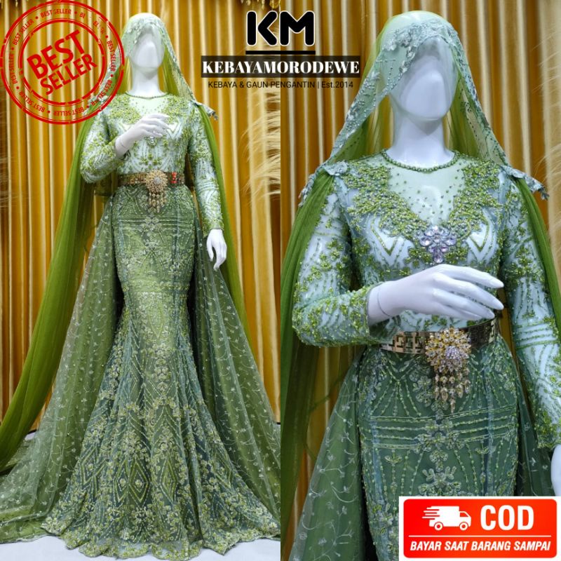 Gaun Pengantin Full Payet / Kebaya Pengantin Full Payet Berekor