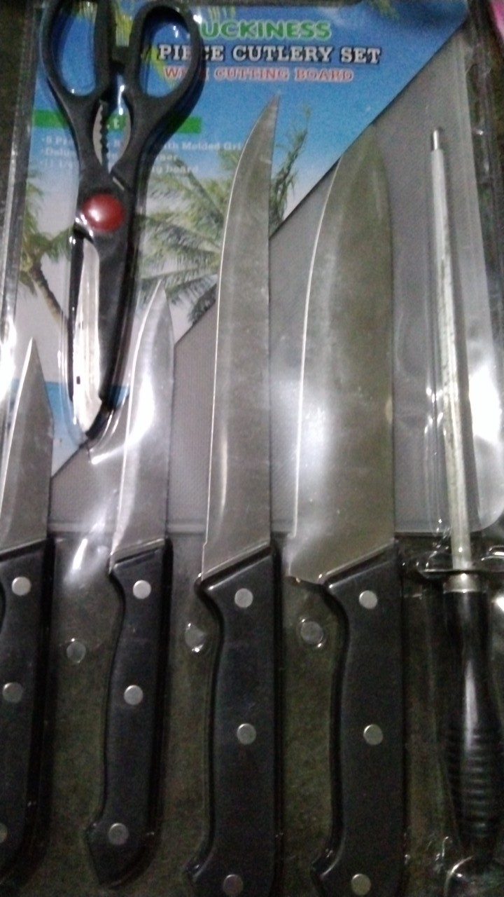 Luxury Homes-set Pisau Dapur+talenan / Set Pisau Dapur 7pcs / Kitchen Knife / Pisau Daging