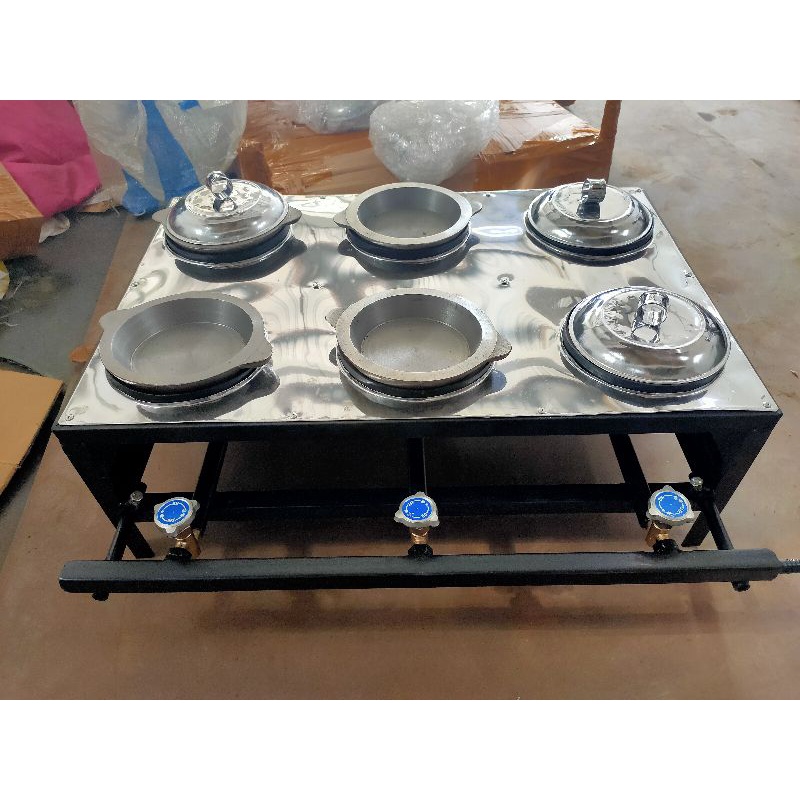 kompor martabak mini 6 tungku 3kran + 1 set (kompor + 6loyang mini) 10.12