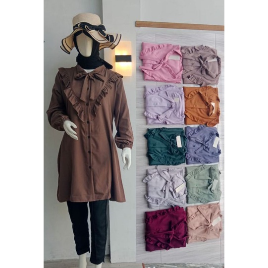 Tunik Model Korea Bahan Ity Crepe Premium