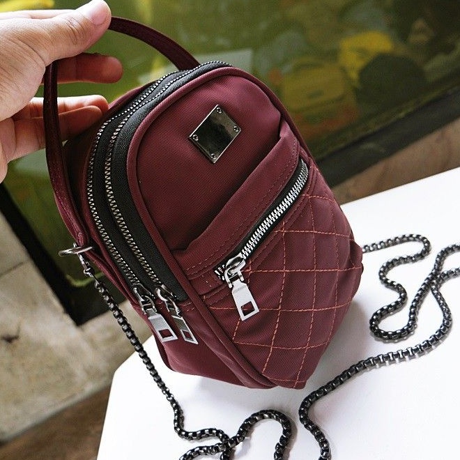 Tas Wanita Import Jinjing Selempang CHIBAO Mini CB8182 8182 Pattern Motif BXXBERRY Style Parasut 641