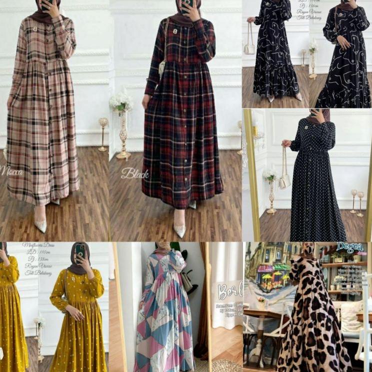 GAMIS KOTAK REMAJA BURBERRY ASTRID DRESS MAXY SEKAT ZARA GAMIS JUMBO SYARI BUSUI RAYON VISKOS DAILY 