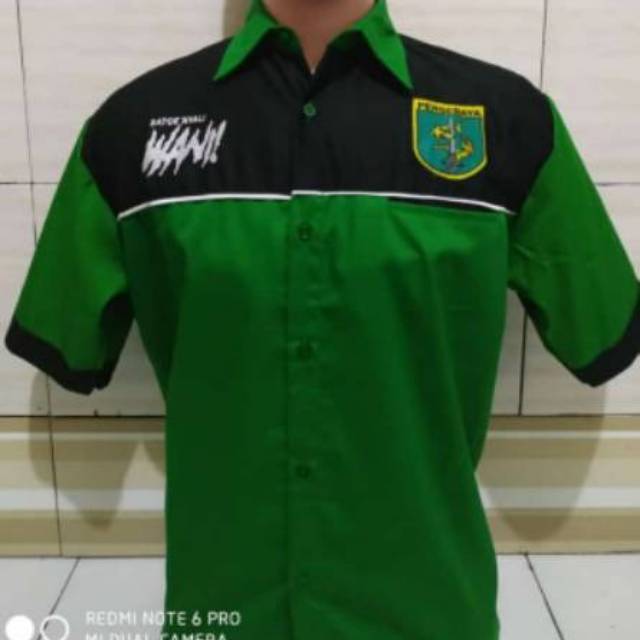 Kemeja persebaya / hem persebaya bonus masker COD
