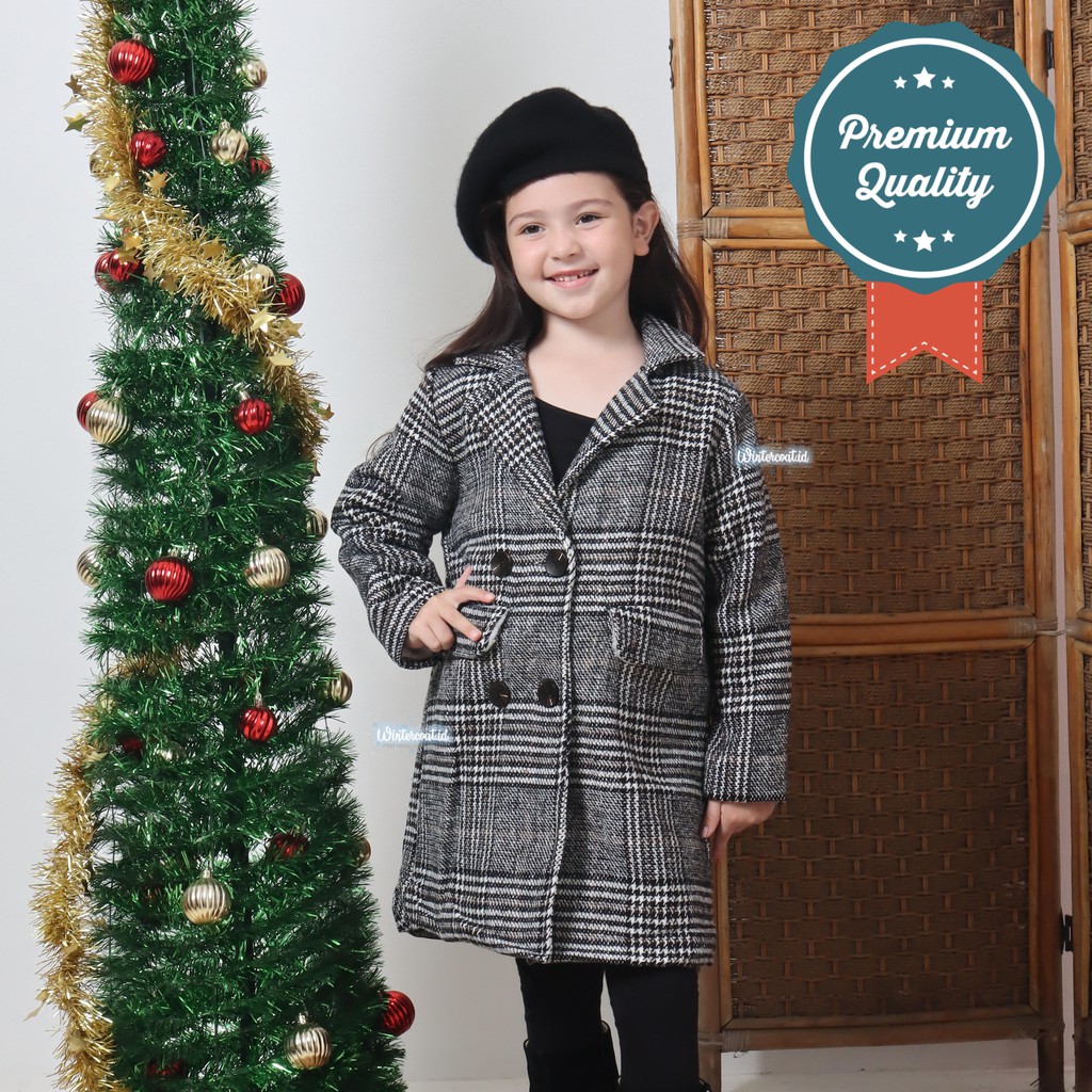 CHLOE Wool coat plaid for kids mantel anak cewek wol hangat jaket perempuan winter musim dingin