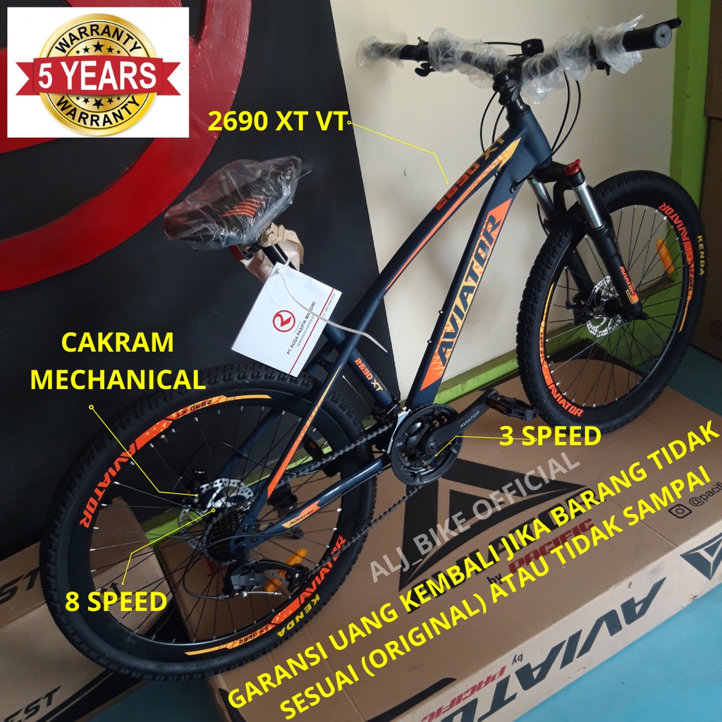 Sepedah Sepeda Gunung Mtb 27,5 Inch Aviator 2690 2692 XT VT Terbaru