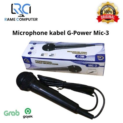 Microphone G-Power Mic-3 kabel 3 meter Mikrophone Mic karaoke smule pengeras suara