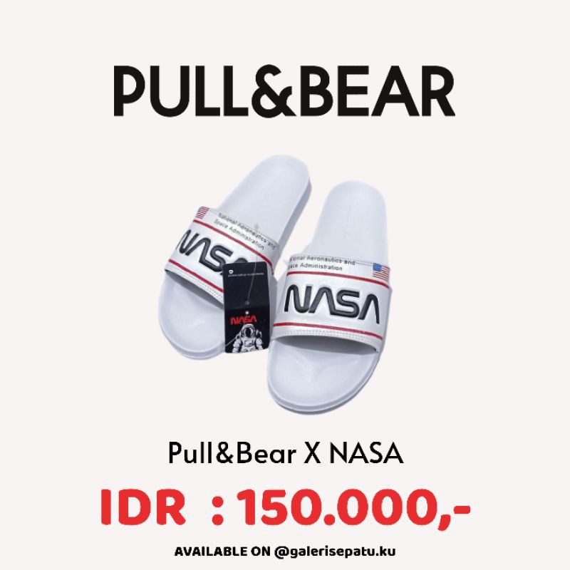 Sandal Pull&Bear X Nasa White Black Red ORIGINAL BRAND