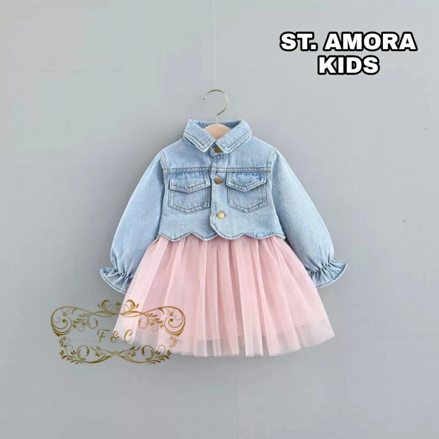 eLBi-baju anak perempuan-Little Bee Boutique I Elisa UMUR USIA 2 3 4 TAHUN BBT-Setelan 3in1 Tile Amo