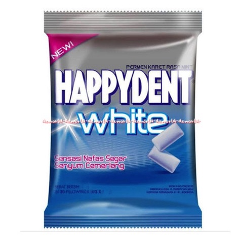 Happydent Cool White 60gr Permen Karet Rasa Mint Happy dent Mint Candy Bubble Hepi Dent