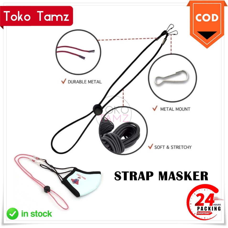 COD MAKASSAR Strap Masker Stopper Konektor Masker Kalung Masker Stopper Tali Hijab Shopee OLShop tok