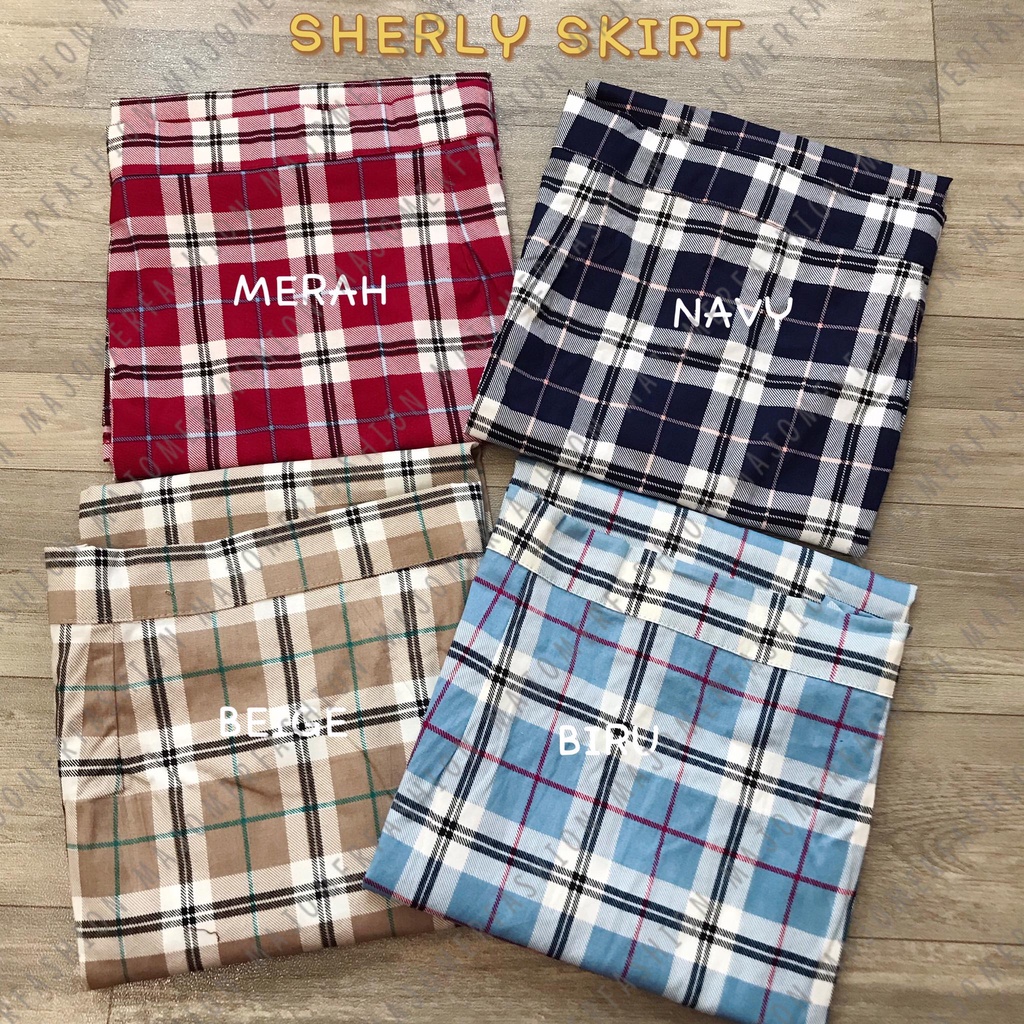 MAJOMER ® | SHERLY SKIRT - ROK TARTAN KOTAK WANITA