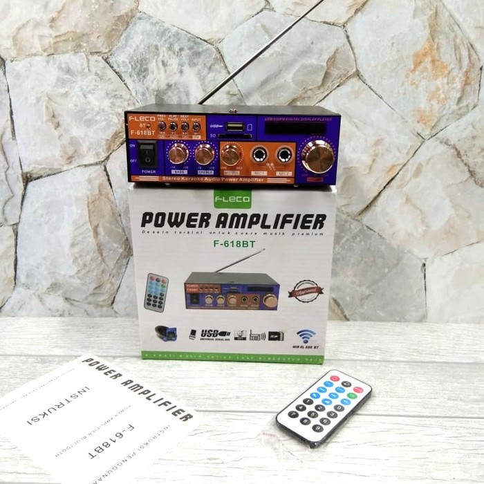 Power Amplifier Fleco F-618 BT AC DC/Amplifier Bluetooth/Amplifier-original