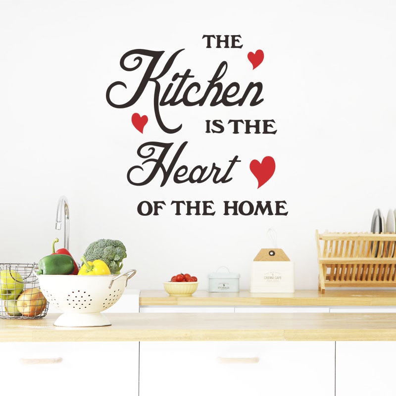 Stiker Dinding Desain Slogan Bahasa Inggris Untuk Dekorasi Dapur